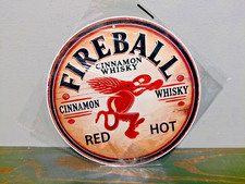 Fireball Cinnamon Whisky  8 x 8 inch Round Metal Sign picture