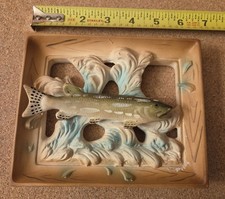 Vintage Napcoware Ceramic Northern Pike Fish Wall Plaque Sign C6063 Japan 1960s picture