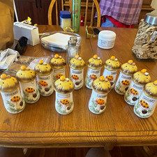 Sears Roebuck 1976 Mushroom Spice Jar Set 12 Ceramic picture