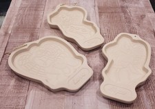 3 Longaberger Pottery Angel Cookie Molds Set of 3 Pottery 1990s Joy Hope Love picture