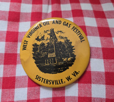 VINTAGE WEST VIRGINIA OIL & GAS FESTIVAL SISTERSVILLE, W. VIRGINIA PIN BADGE picture