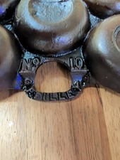 Vintage Rare G. F. Filley No. 10 Cast Iron Gem Baking Pan Fully Restored picture