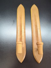 PR Vtg Homco MCM Wooden Wall Mount Sconces Tapered Candle Holders READ SEE PICS  picture