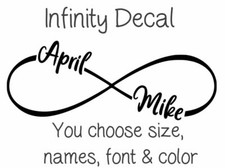 Personalize Custom Infinity Name Vinyl Decal Sticker Window Tumbler Laptop Gift picture