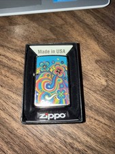 Zippo Hippie Tie-Dye Flower Lighter Sealed picture