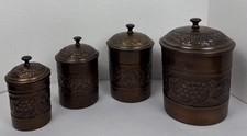 Old Dutch International 4-Piece Antique Heritage Copper Canister Set picture