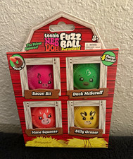 Nee Doh Teenie Fuzz Ball Farmyard Squeeze Ball Set 4pc Multicolor Gel picture
