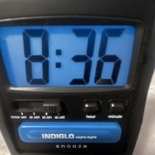 Timex Digital Alarm Clock INDIGLO Night Light Snooze Black/Blue Plastic picture