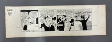 Chester Gould Dick Tracy Daily Comic Strip Original Art 04/26/1951 Man Wanted picture