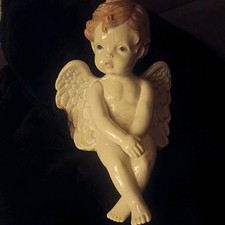 Vintage 1988 Scioto Porcelain Sitting Angel Figurine hand painted  picture