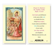St Sophia Martyrs Faith Hope and Love Holy Laminated Prayer Card Catholic Faith picture