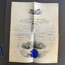 1868 Andrew Johnson Navy Commission Frederick Collins Hand Signed Gideon Welles picture