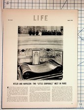 1940 WWII LIFE Magazine Page Hitler Paris Biarritz Mussolini Bomber picture