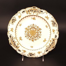 Vtg Mintons Reticulated Gold HP Cabinet Plate 9.25