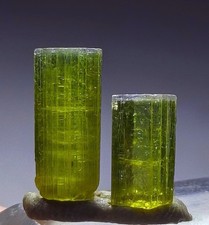 Top Quality Pair Of Purple-Cap Terminated Tourmaline Crystals From Afghnistan picture