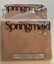 Vtg Springmaid Double Sheet Set Pinafore Pink Cotton Blend 50/50 Fitted Flat NEW picture