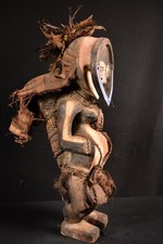 An Authentic Large African Kwele Statue DR Congo Africa Afrika Afrique 2512 picture