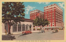 c1940 PC: U.S. Post Office and Princess Martha Hotel – St Petersburg, Florida picture