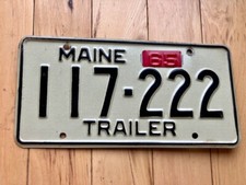 1965 Maine Trailer License Plate picture