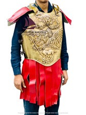 ZAIN Golden Mythological Warrior Armor Breastplate Costume Red Skirt Birthday picture
