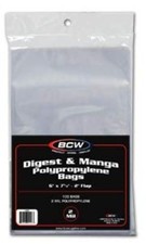 100 BCW Manga /Readers Digest Acid Free 2-Mil Poly Bags 6x7 5/8 archival sleeves picture