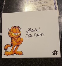 Jim Davis Cartoonist Aurograph On Garfield 8×10 Card Stock Matte picture