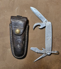 Camillus 1965 US Military Pocketknife w/ Sheath, Steel Blade, Vietnam Era picture