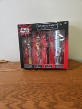 VINTAGE 1999 Star Wars Episode 1 3-Watch Collection with Lightsaber watch case  picture