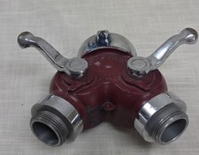 Vintage Akron Brass M 949 Solid Brass Fire Hydrant Splitter Water Hose  picture