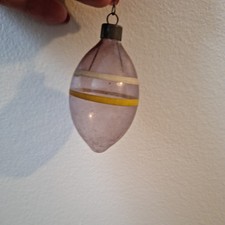 Vintage Purple WWII Era Unsilvered Teardrop Striped Stripes picture