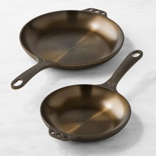 Smithey Seasoned Cast Iron Chef Skillet, Set of 2 NEW IN BOX picture