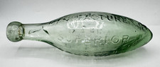 Antique Derby RACC Torpedo Soda Bottle Aqua Glass Hamilton Base c1880s UK Vict picture