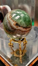 KIWI CALCITE CRYSTAL SPHERE PAKISTAN 460G GRADE AAA QUALITY 70MM STUNNING picture