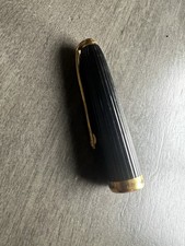 Vintage Cartier Louis Cartier Godron Pen Cap Black & Gold Parts Repair Authentic picture