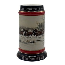 Vintage 1990 Budweiser An American Tradition Clydesdale Beer Stein Ceramarte picture