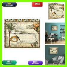 Trademark Fine Art Tropical Map West Indies By Vision Studio, Wood Slats 18x22 picture