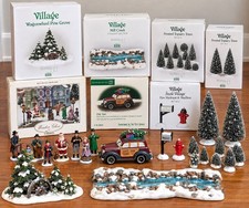 Department 56 Village Accessories Lot Boxed Trees Carollers Taxi Mill Creek picture