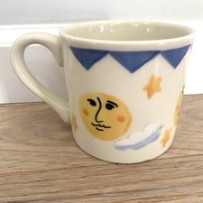 Vintage Starbucks Hartstone 12oz Mug Coffee Cup Sun Moon Stars Hand-painted USA picture