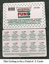 LOT OF 2  *Krispy Kreme Cards - Buy One Get One Dozen FREE - 10 Offers Per Card* picture