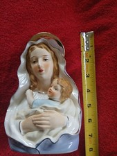 ceramic madonna mary and child head vase picture