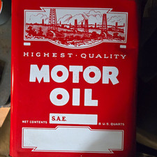 Vintage Highest Quality SAE 8 Motor Oil  2 gallon  picture