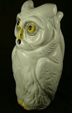 Vintage R.E.M.O Co 1975 Hand Painted Italian White Owl Pitcher Made in Italy10x6 picture