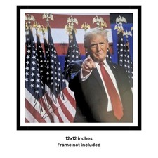 Donald Trump Hand Signed A3 USA 47th President 12x12 Photo PSA Approved & COA picture