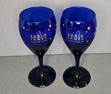 Tobin James Libbey Cobalt Blue Liquid Love Celestial Wine Glasses - Set Of 2 picture