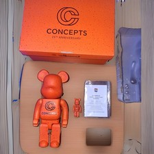 Concepts 25th Anniversary BE@RBRICK Bearbrick Orange Figure Set 2-Pack Box COA picture
