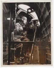 Airman Waist Gunner Bomber Aircraft Interior Machine Gun WWII c1940s Photo picture