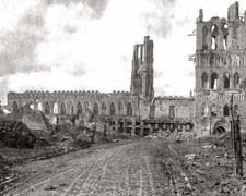 Ypres Cloth Hall WW1 Bombarded Ruins Destruction Gothic Vtg. Photo picture