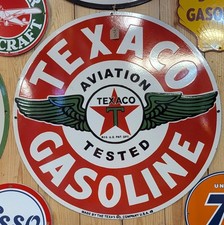 Texaco Gasoline Porcelain Advertising Sign Roughly 30 In picture
