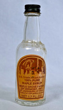 Vintage Maple Grove Vermont Syrup Bottle 1.7 Oz EMPTY Advertising Collectible picture