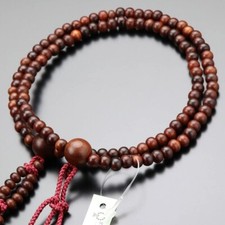 Kyoto Nichiren Buddhist Rosary Juzu 108beads Red sandalwood Shitan woman Japan picture